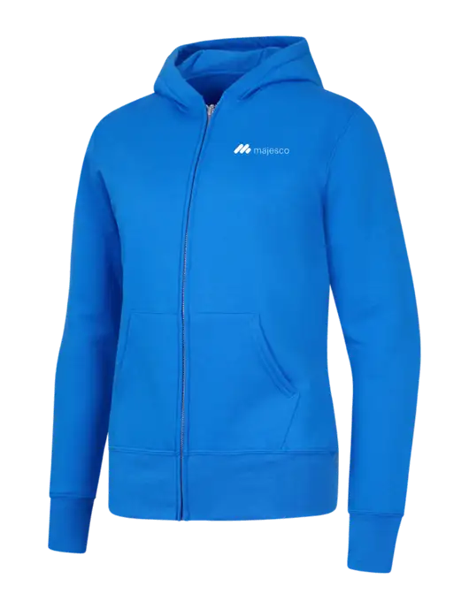 Royal Womens Core Fleece Full-Zip Hooded Sweatshirt w/Majesco Logo