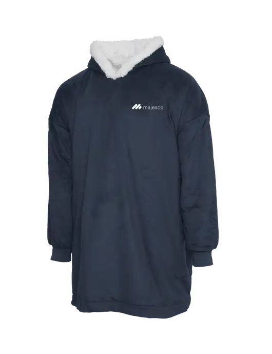 Wearable Lodge Navy Blanket w/Majesco Logo