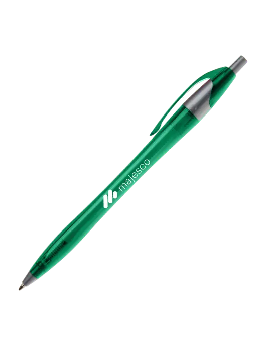 Novella Translucent Green/Silver Jewel Pen - Blue Ink w/Majesco Logo