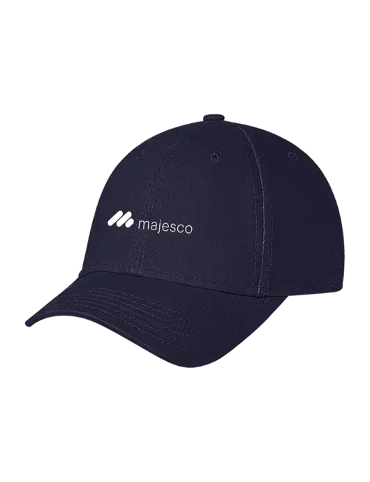 Navy Structured Soft Snap Closure Hook & Loop Cap w/Majesco Logo