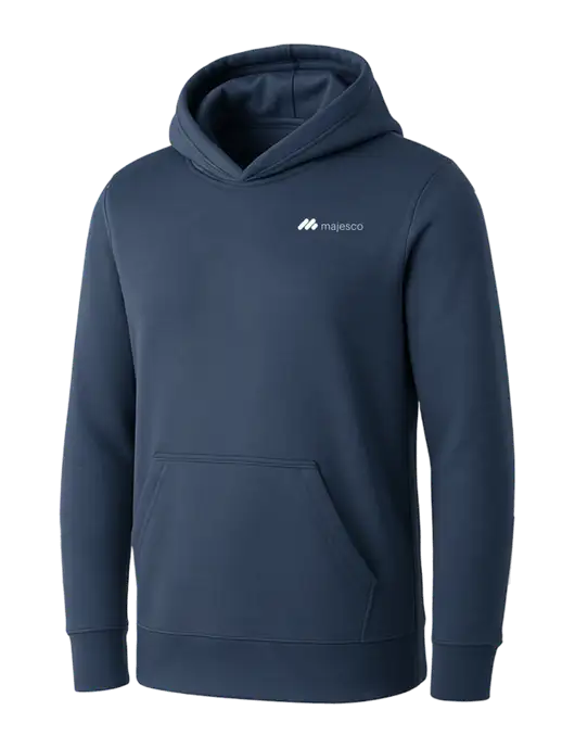 Womens Navy Core Fleece Pullover Hooded Sweatshirt w/Majesco Logo