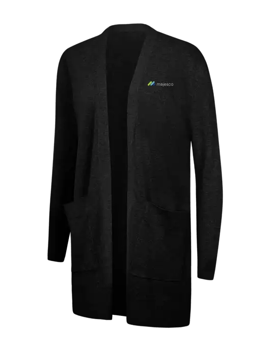 Mercer+Mettle Womens Black Open Front Cardigan Sweater w/Majesco Logo