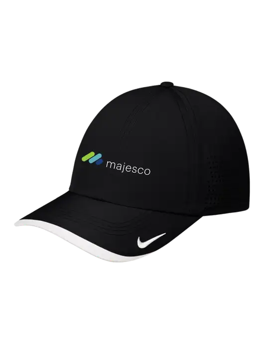 Nike Black/White Dri-FIT Perforated Performance Cap w/Majesco Logo