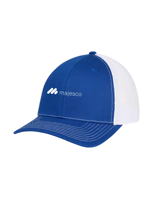 Richardson Adjustable Snapback Original 112 Trucker Cap Royal w/White Mesh w/Majesco Logo