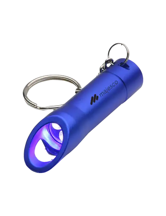 Royal Pocket LED Flashlight with Bottle Opener & Keychain w/Majesco Logo