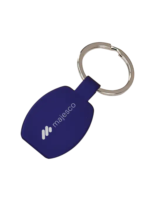 Royal Laserable Rounded Rectangle Keychain w/Majesco Logo