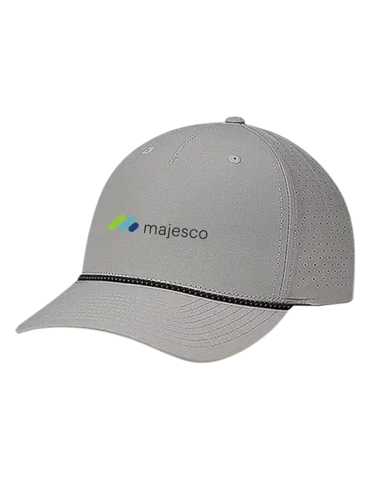 Richardson Laser Perf Performance Light Grey/Black-Grey Rope Cap w/Majesco Logo