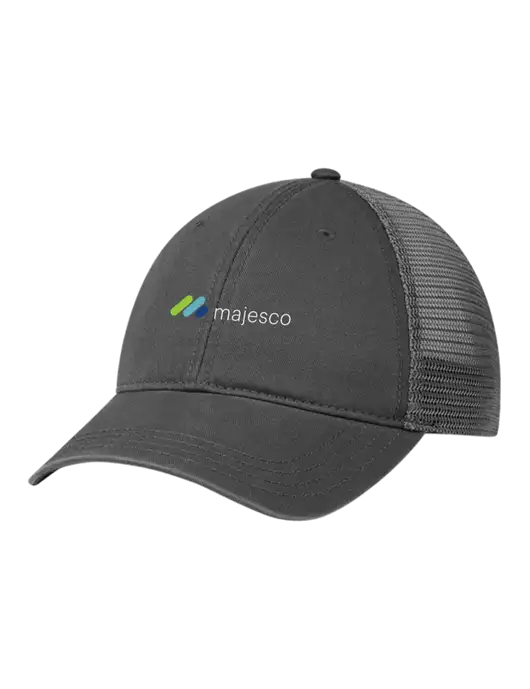 Richardson 111 Garment Washed Trucker Cap Charcoal w/Charcoal Mesh w/Majesco Logo
