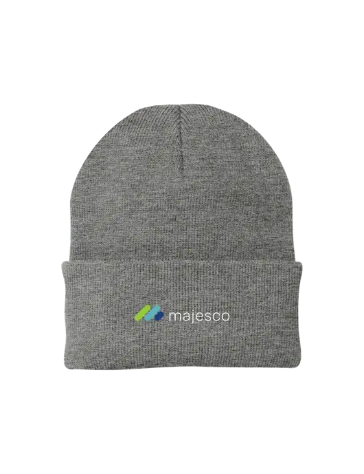 Medium Grey Heather Knit Cap w/Majesco Logo