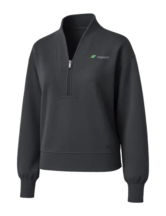 OGIO Womens Dark Grey Transcend 1/4-Zip w/Majesco Logo