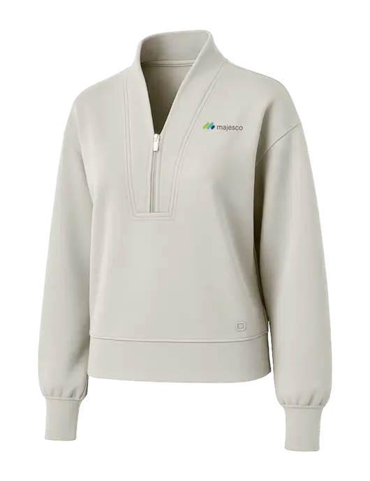 OGIO Womens Ivory Transcend 1/4-Zip w/Majesco Logo