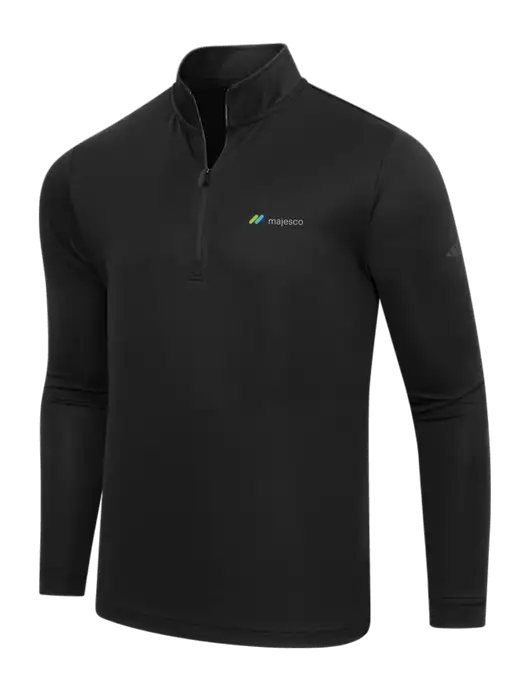 Adidas Black Lightweight Quarter Zip Pullover w/Majesco Logo