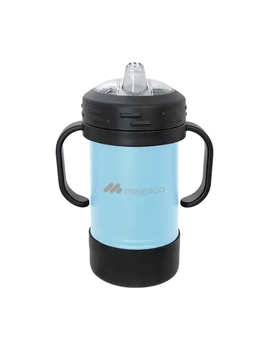 Polar Camel 10 oz Powder Coated Light Blue Sippy Cup w/Majesco Logo