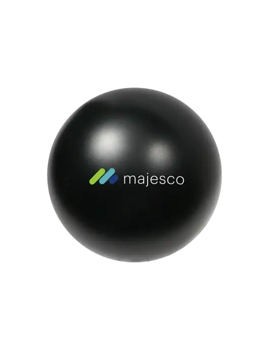 Black Stress Reliever Ball w/Majesco Logo