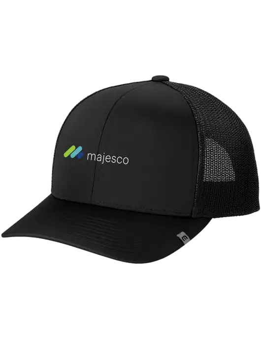 TravisMathew Black Cruz Trucker Cap w/Majesco Logo