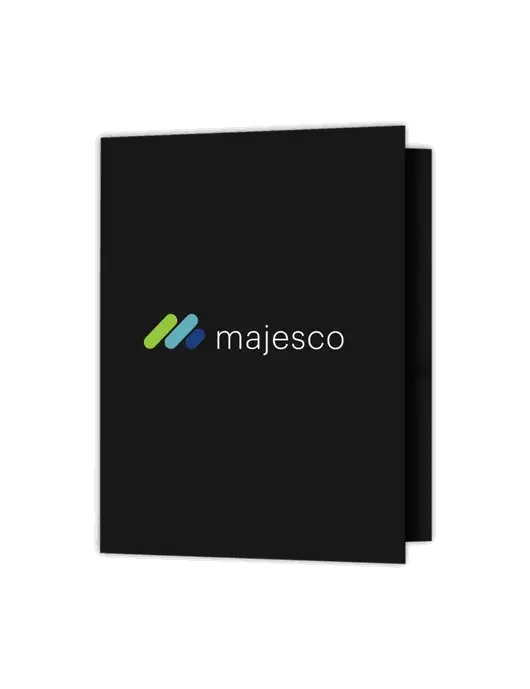 Black Presentation Folder with Dual Pockets w/Majesco Logo