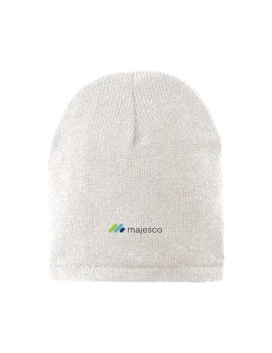 White Fleece-Lined Beanie Cap w/Majesco Logo